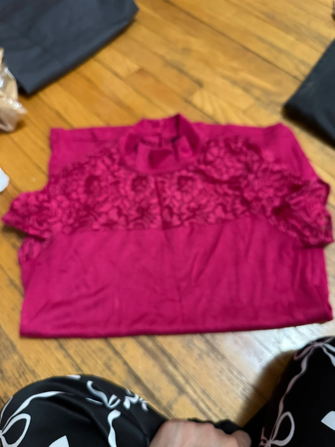 Women's Pink Lace Detail Top - photo 2