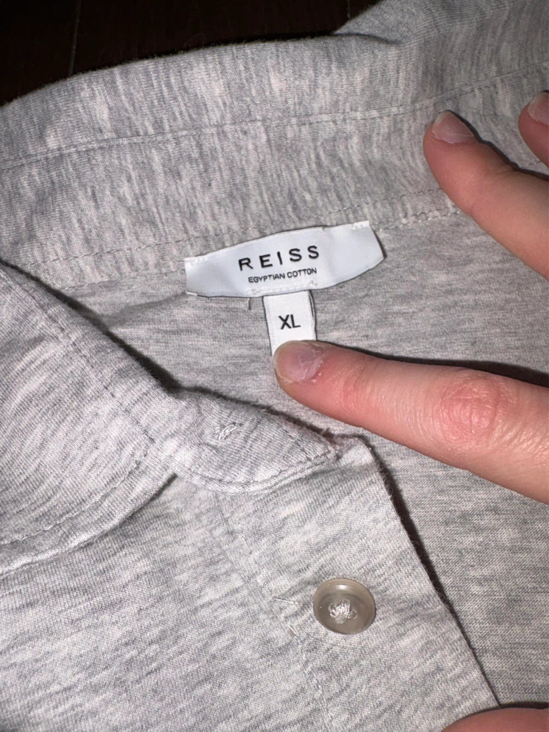REISS Men's Grey Egyptian Cotton Polo Shirt - XL - photo 2