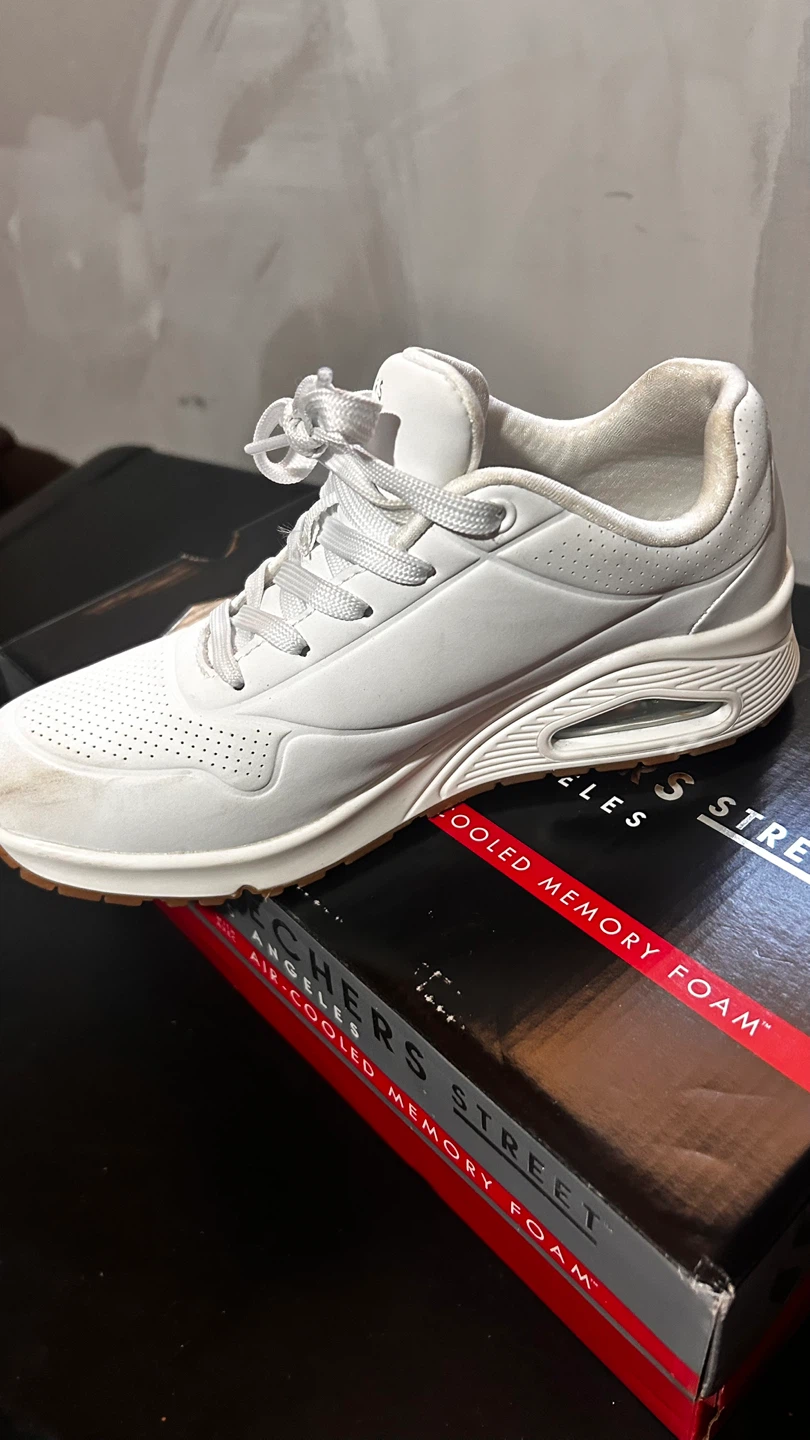Skechers Street White Air-Cooled Memory Foam Sneakers