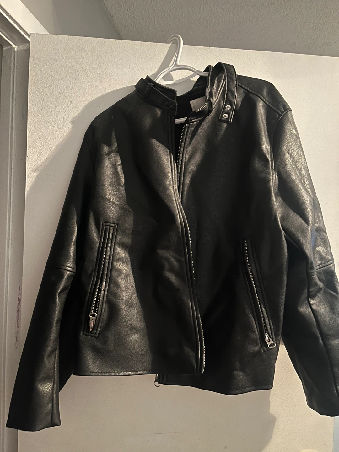 Black Faux Leather Jacket - photo 2