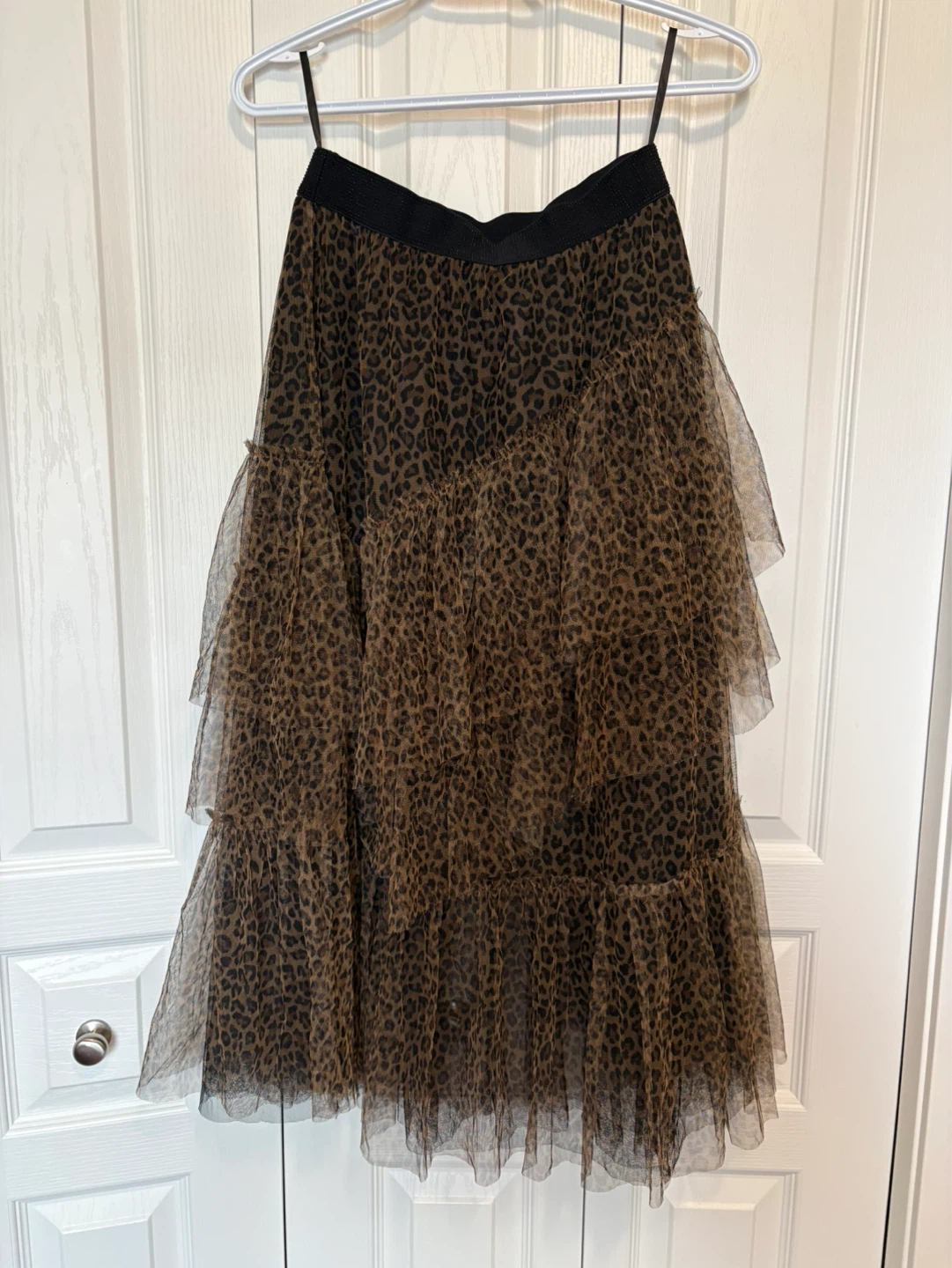 Leopard Print Tiered Tulle Skirt