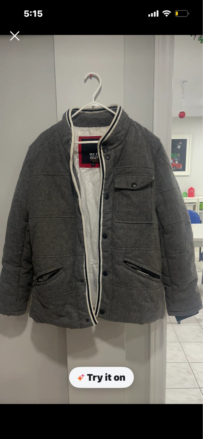 Blue Guru Quilted Bomber Jacket