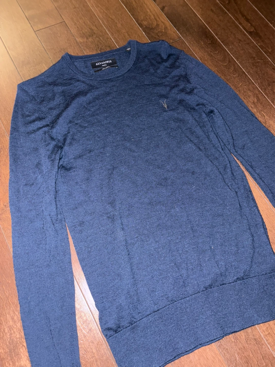 ALLSAINTS Blue 100% Merino Wool Sweater - Small - photo 2