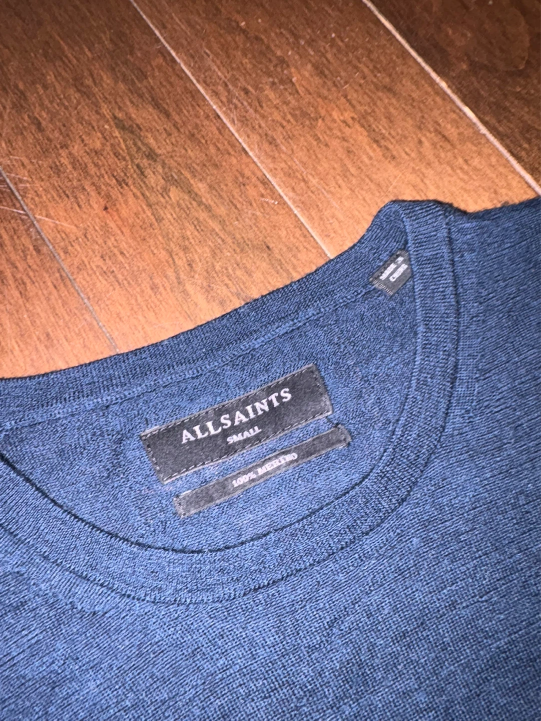 ALLSAINTS Blue 100% Merino Wool Sweater - Small
