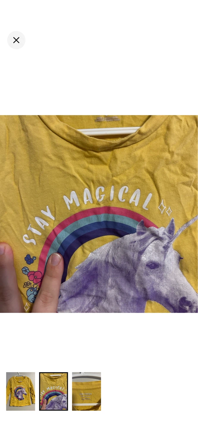Joe Fresh Toddler Yellow Unicorn Long Sleeve Shirt Size 4 - photo 2