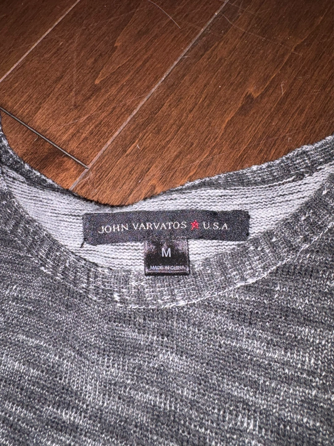John Varvatos USA Grey Marled Crew Neck Long Sleeve Shirt Size M - photo 2