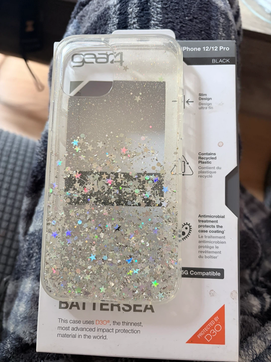 Gear4 Glitter Phone Case for iPhone 12/12 Pro - Black - photo 2