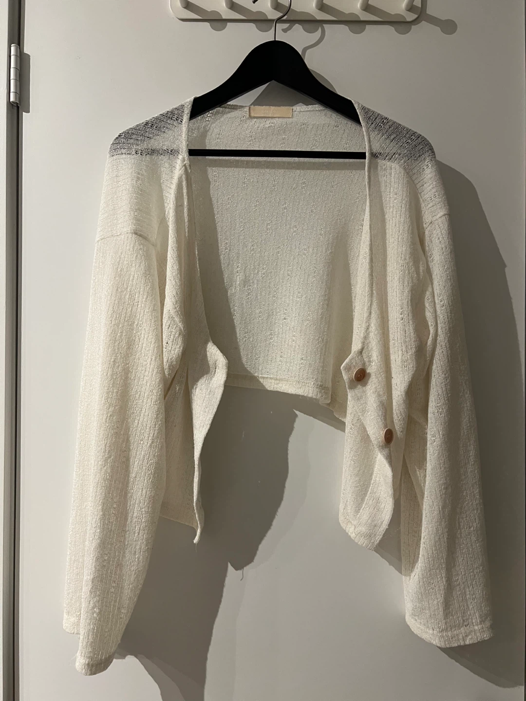 Cream Cropped Cardigan