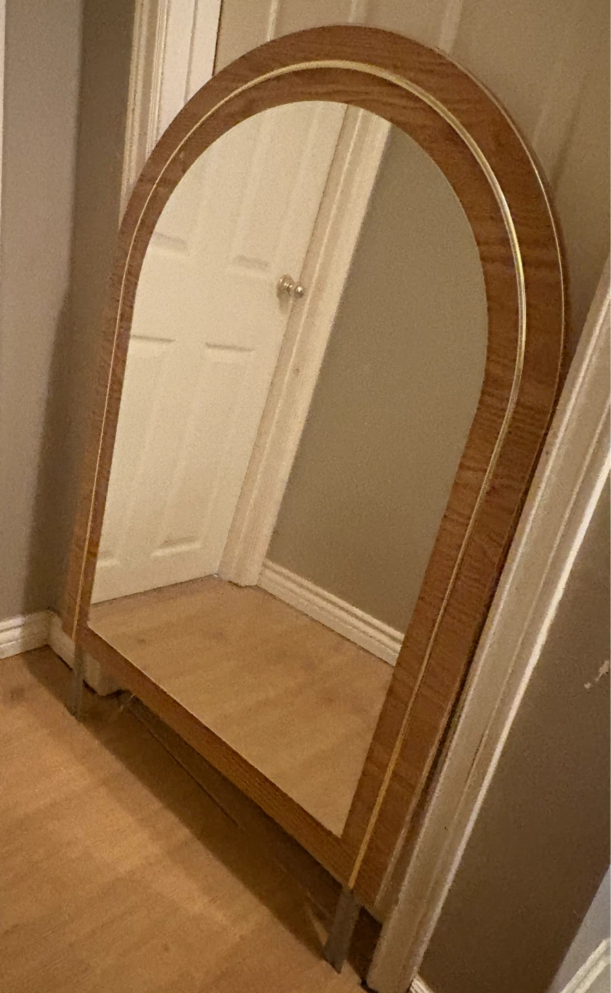 Arched Mirror with Wood Frame