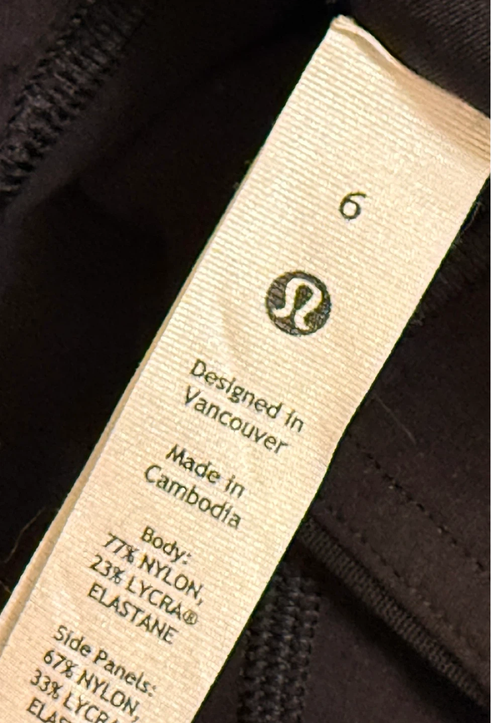 Lululemon Black Mesh Panel Leggings Full Length Size 6 - photo 5