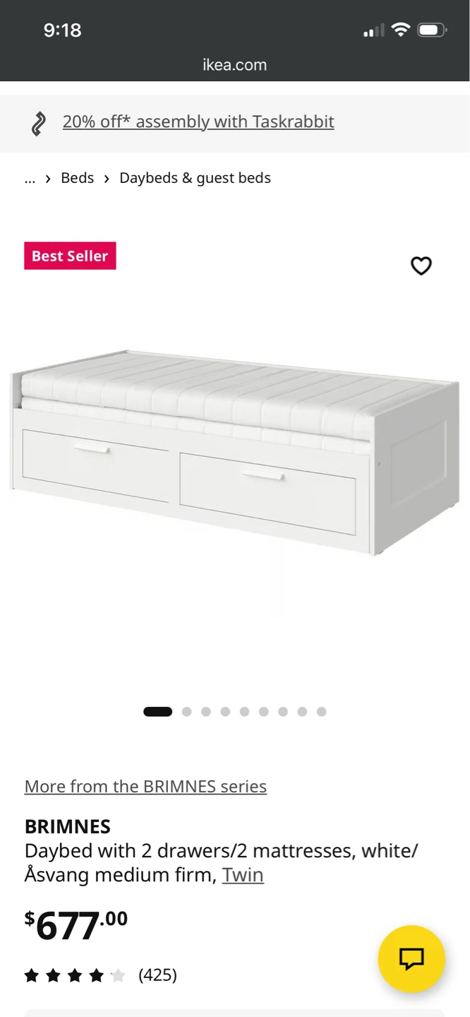IKEA BRIMNES Daybed with 2 drawers