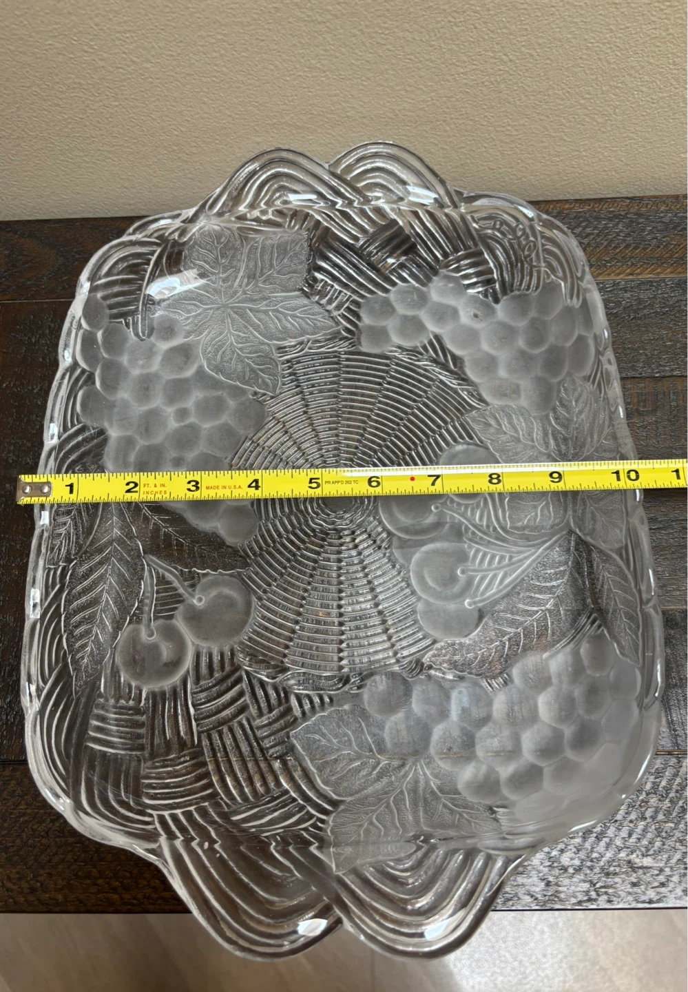 Vintage Glass Fruit Embossed Serving Platter - photo 3