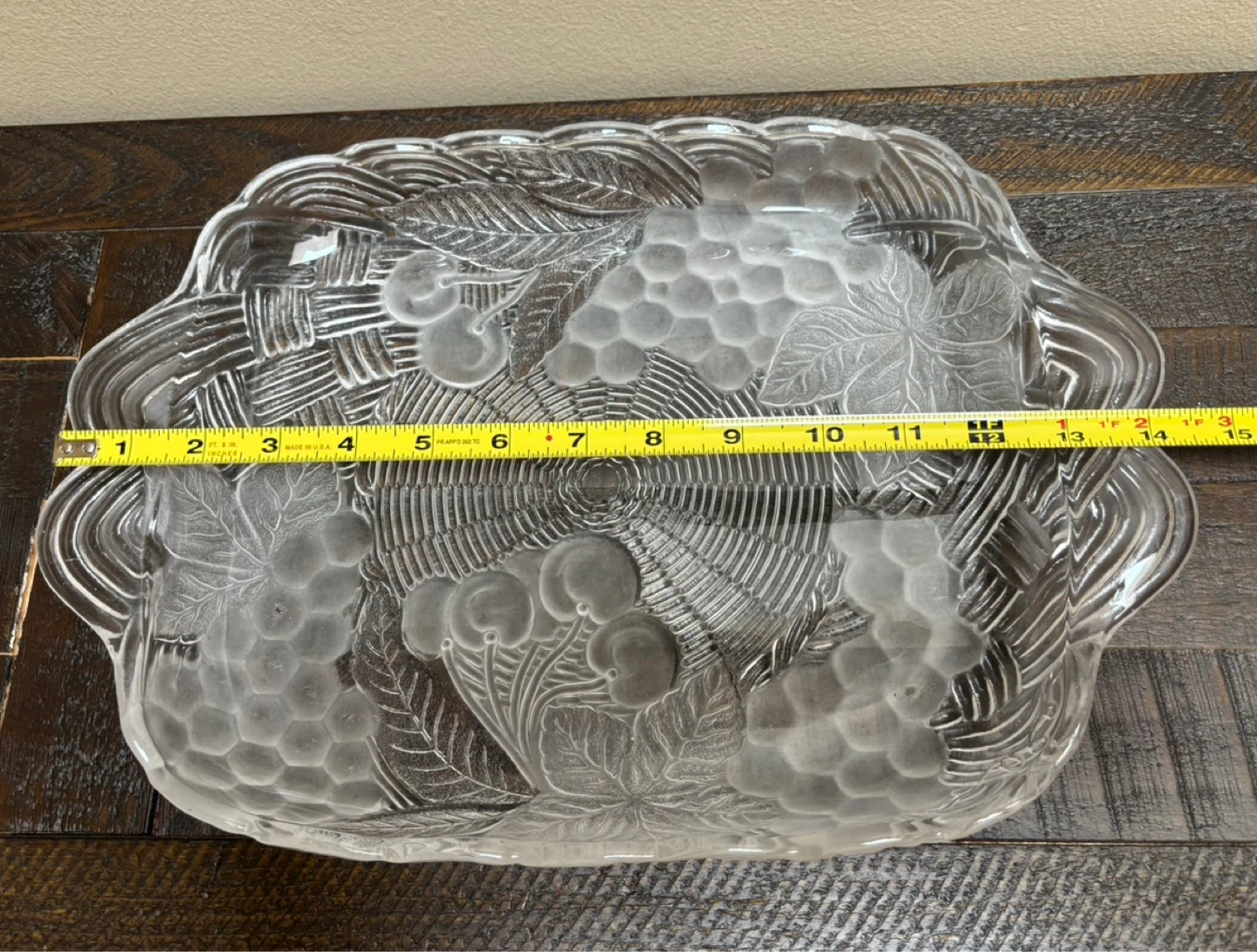 Vintage Glass Fruit Embossed Serving Platter - photo 2