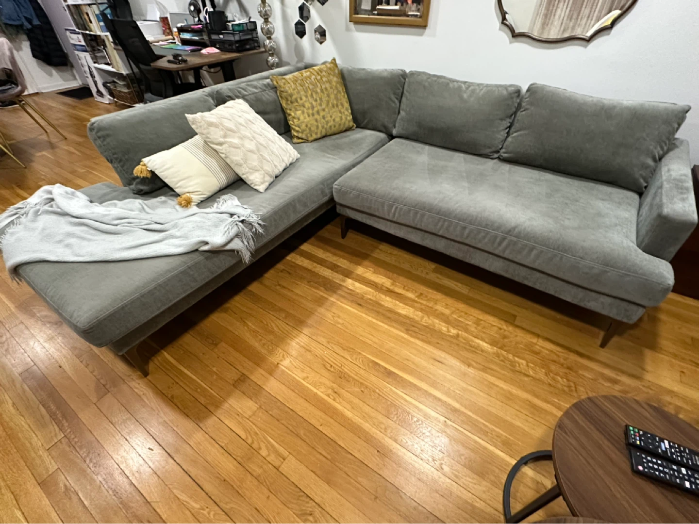 West Elm Sectional Sofa - Gray Fabric