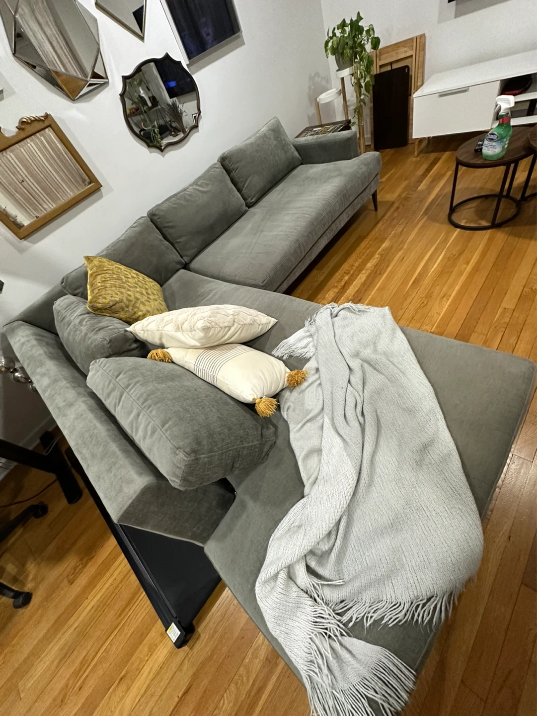 West Elm Sectional Sofa - Gray Fabric - photo 2