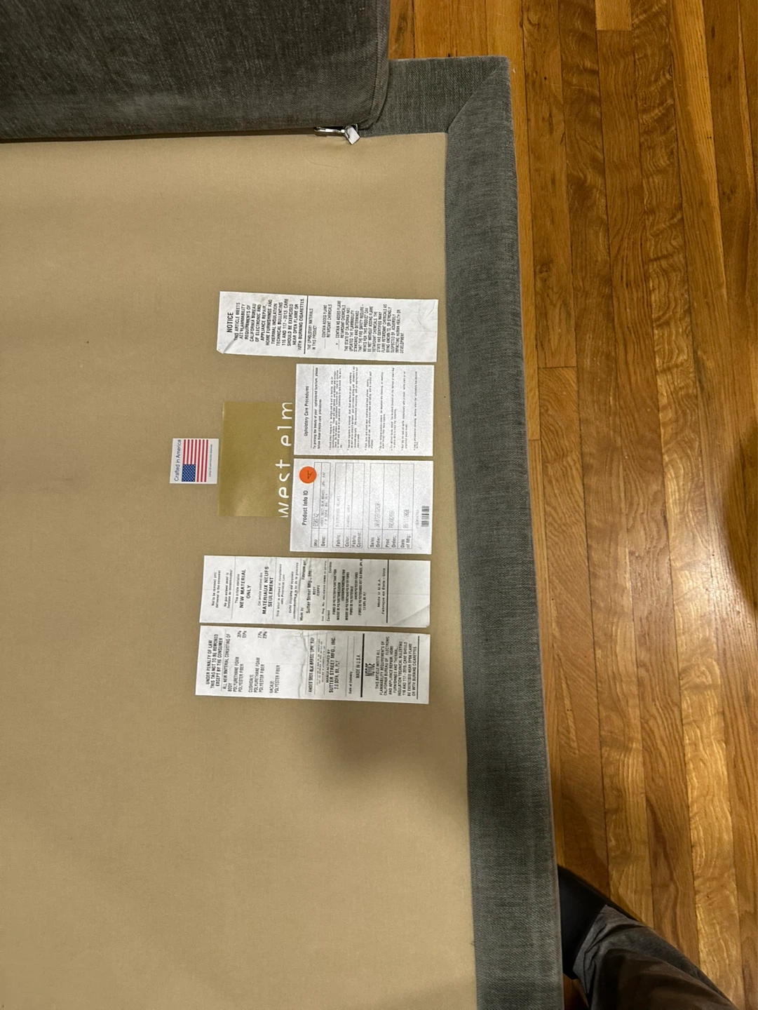 West Elm Sectional Sofa - Gray Fabric - photo 3