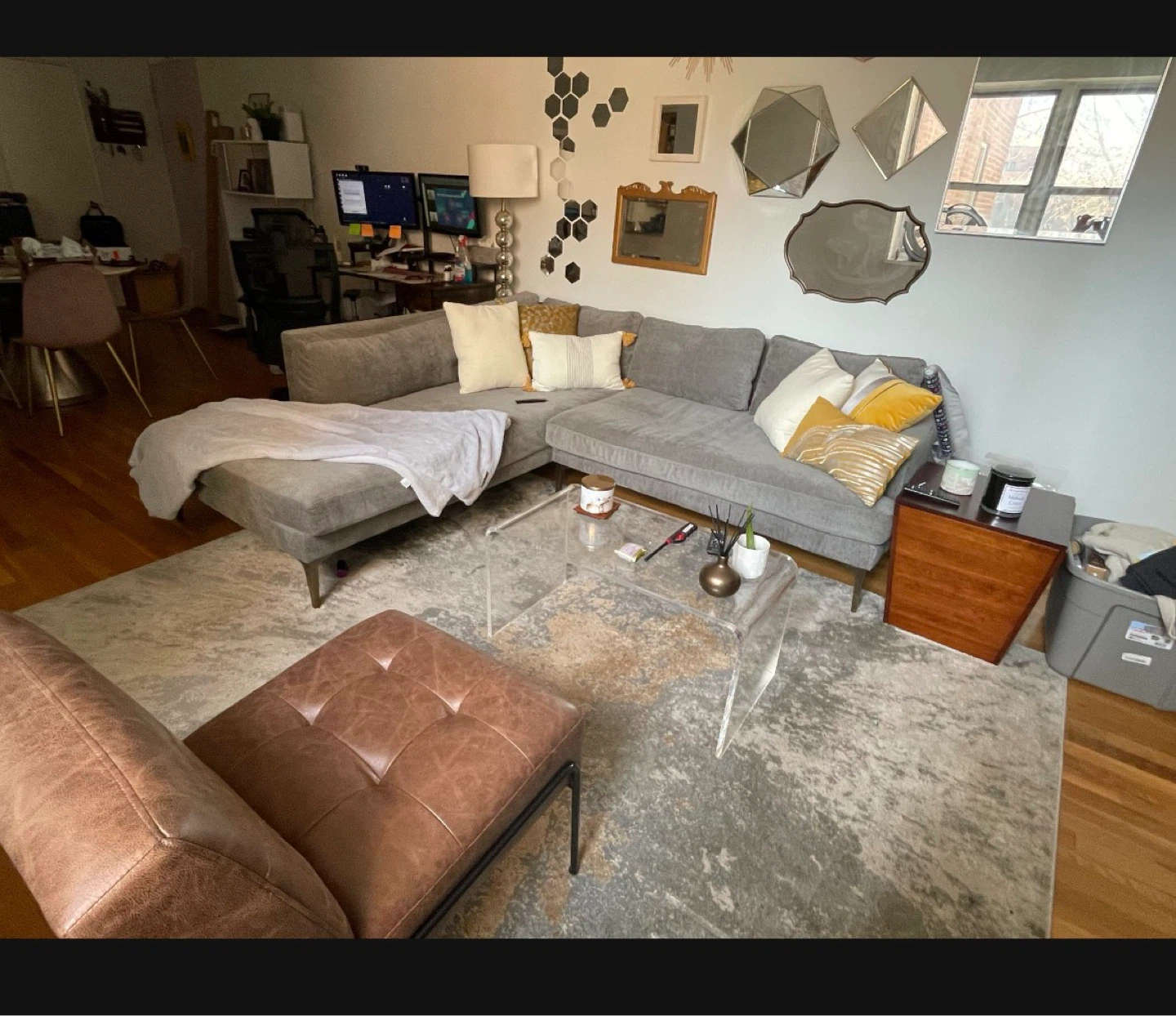 West Elm Sectional Sofa - Gray Fabric - photo 5