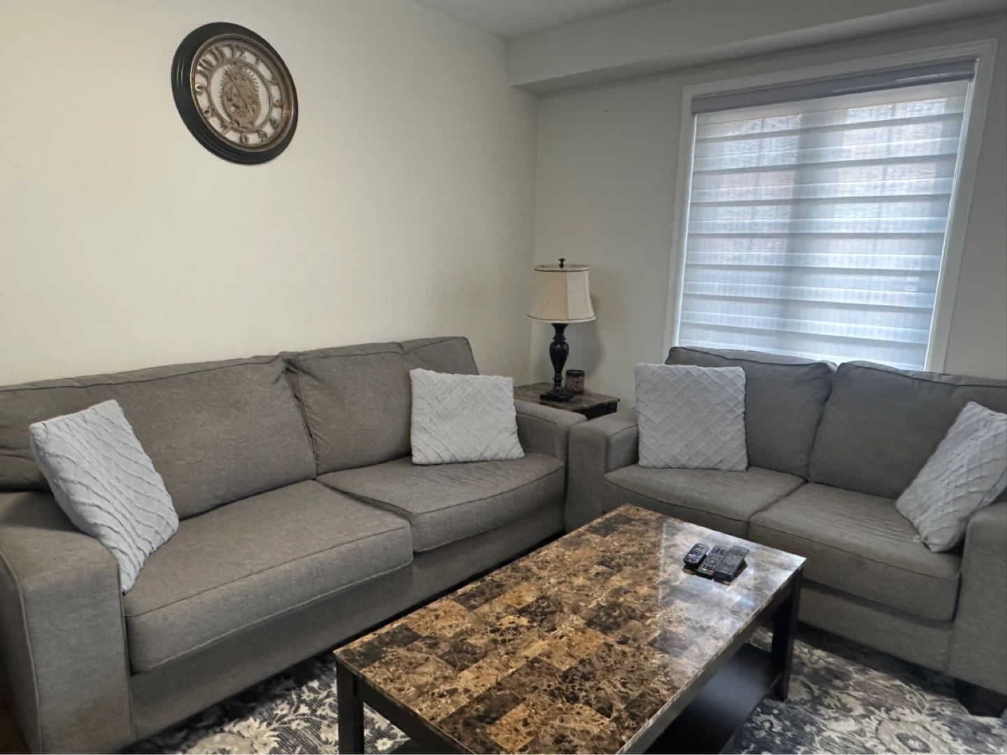 Grey Sectional Sofa with Coffee Table - photo 2