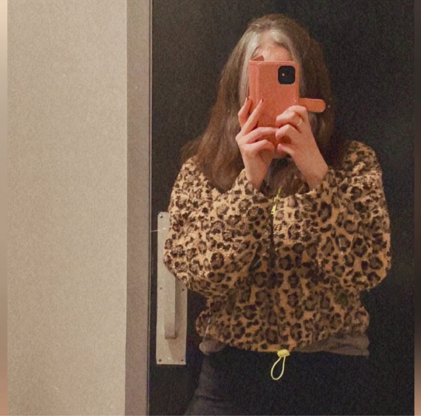Urban Outfitters 1/4 Zip Leopard Sherpa Teddy Sweater