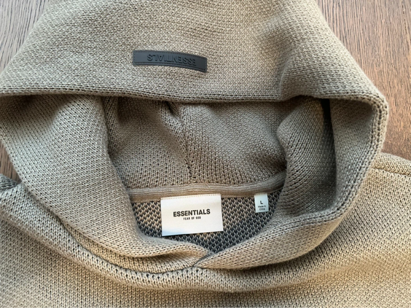NEW ESSENTIALS Fear of God Beige Knit Hoodie - photo 2
