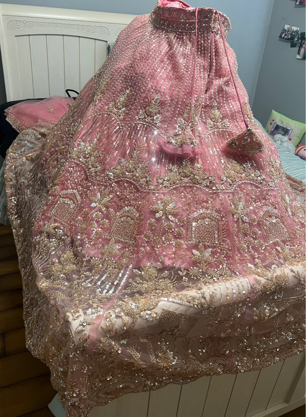 Pink Sequin Lehenga Choli with Dupatta - photo 4