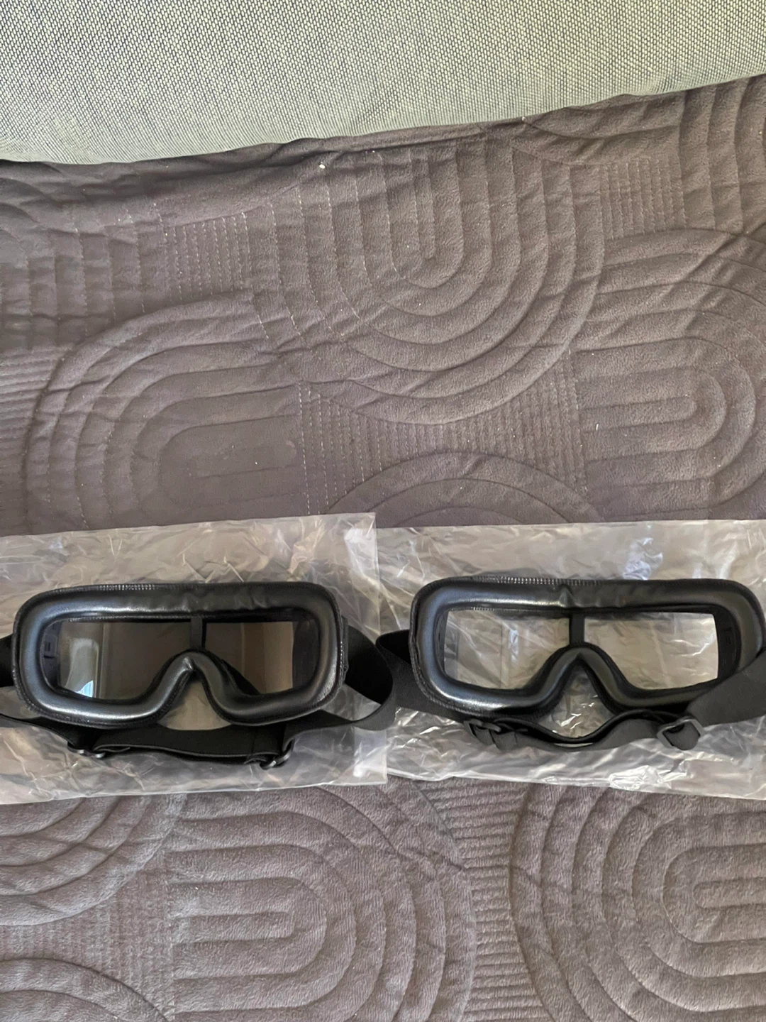 Pair of Black Motorcycle Goggles - photo 2