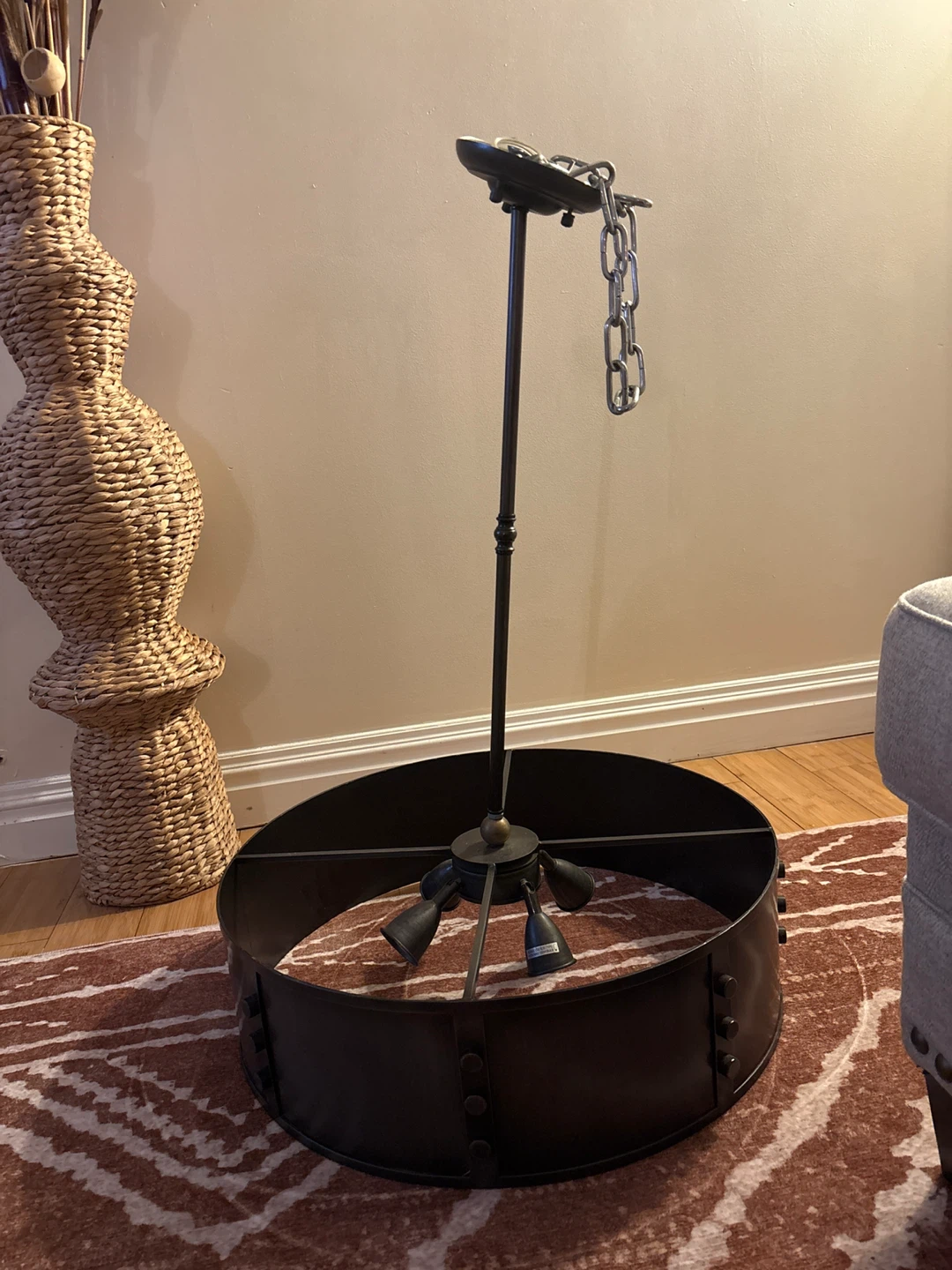 Dark Metal Chandelier with Chain - photo 3