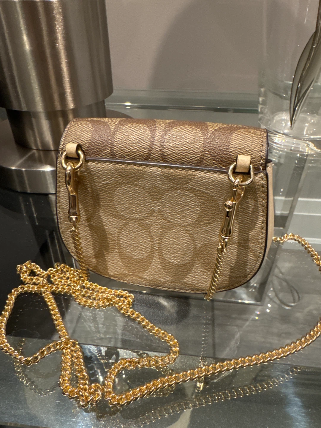 Coach Signature Canvas Mini Wallet On Chain Bag - photo 3