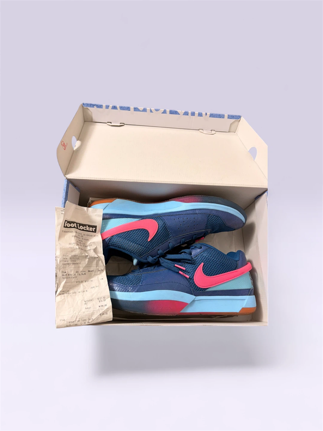 Ja Morant 1’s Ball Kicks Blue+Pink Men’s 12