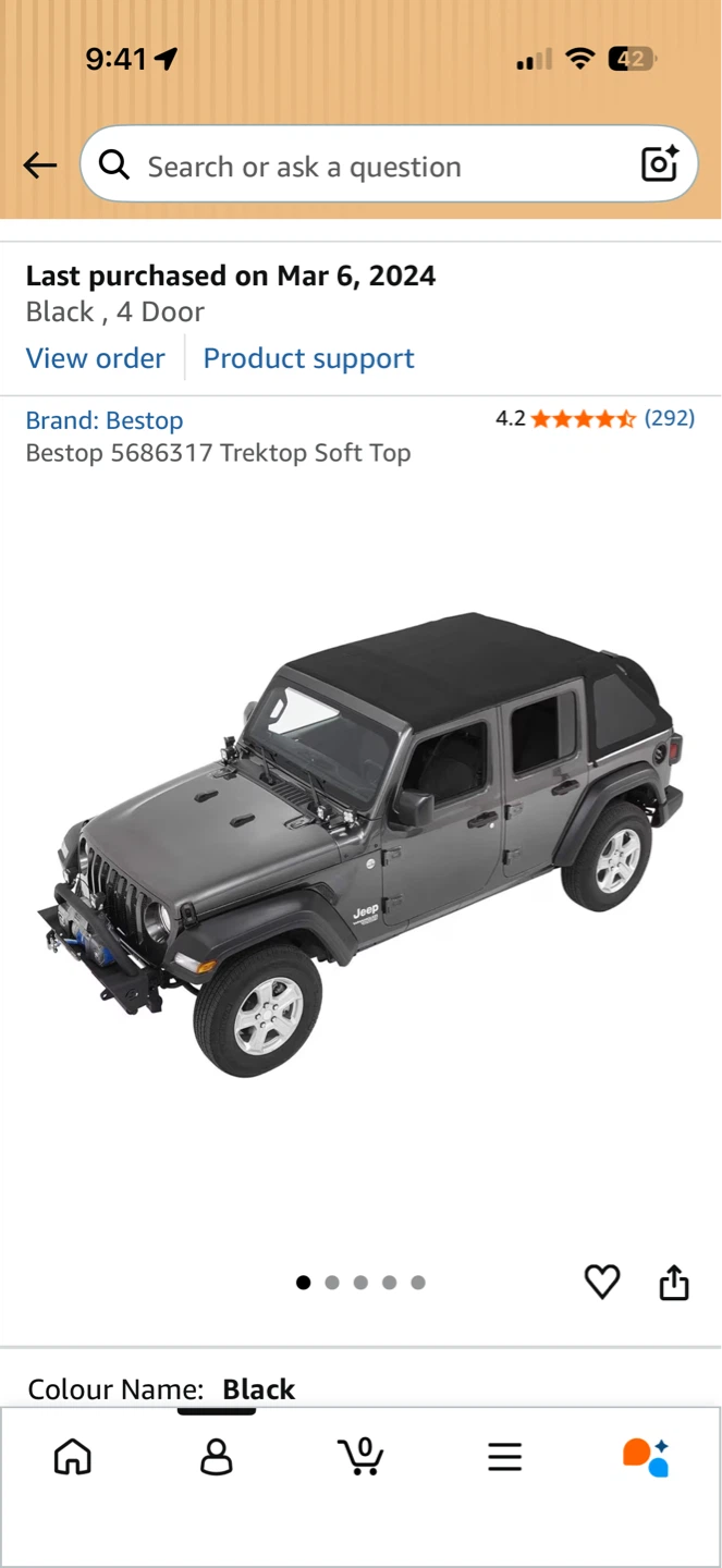 Bestop Trektop Soft Top for 4 Door - 2023 Jeep Wrangler - Black - photo 4