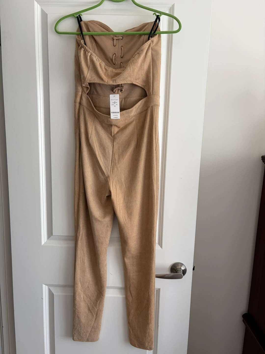 BEBE Tan Suede Strapless Jumpsuit - photo 2