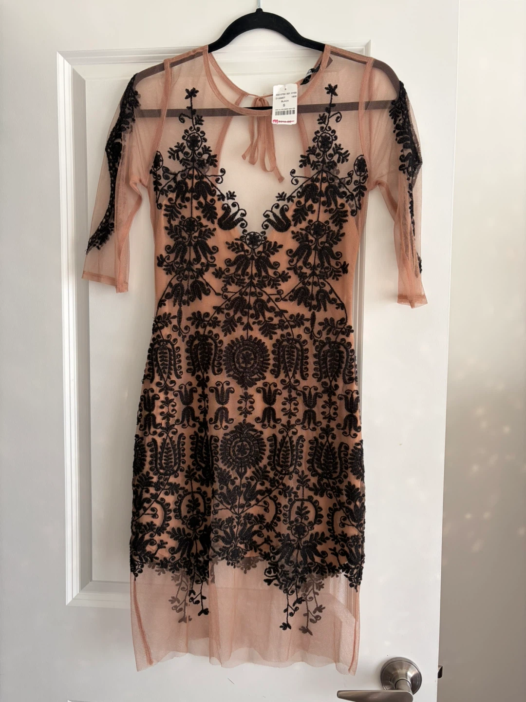 Sheer Mesh Embroidered Dress