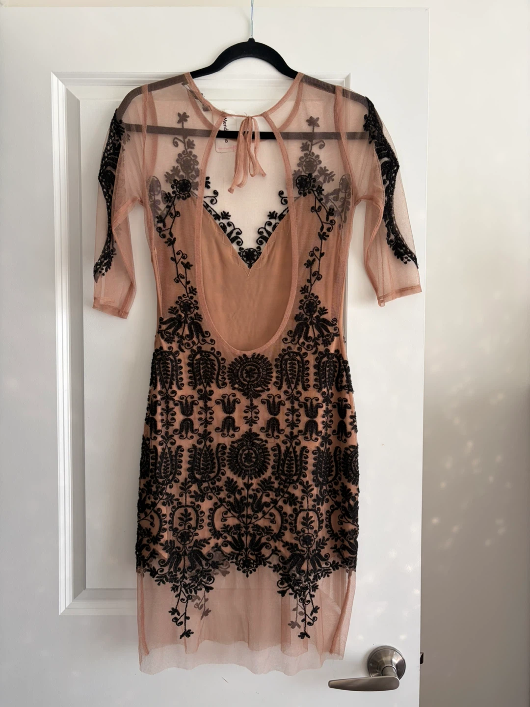 Sheer Mesh Embroidered Dress - photo 3