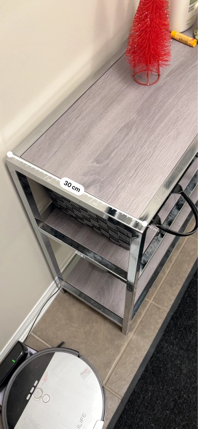 3-Shelf Console Table with Silver Frame - photo 2