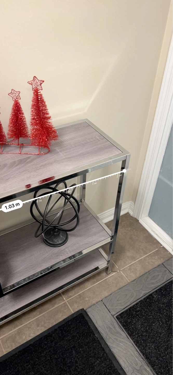 3-Shelf Console Table with Silver Frame - photo 3