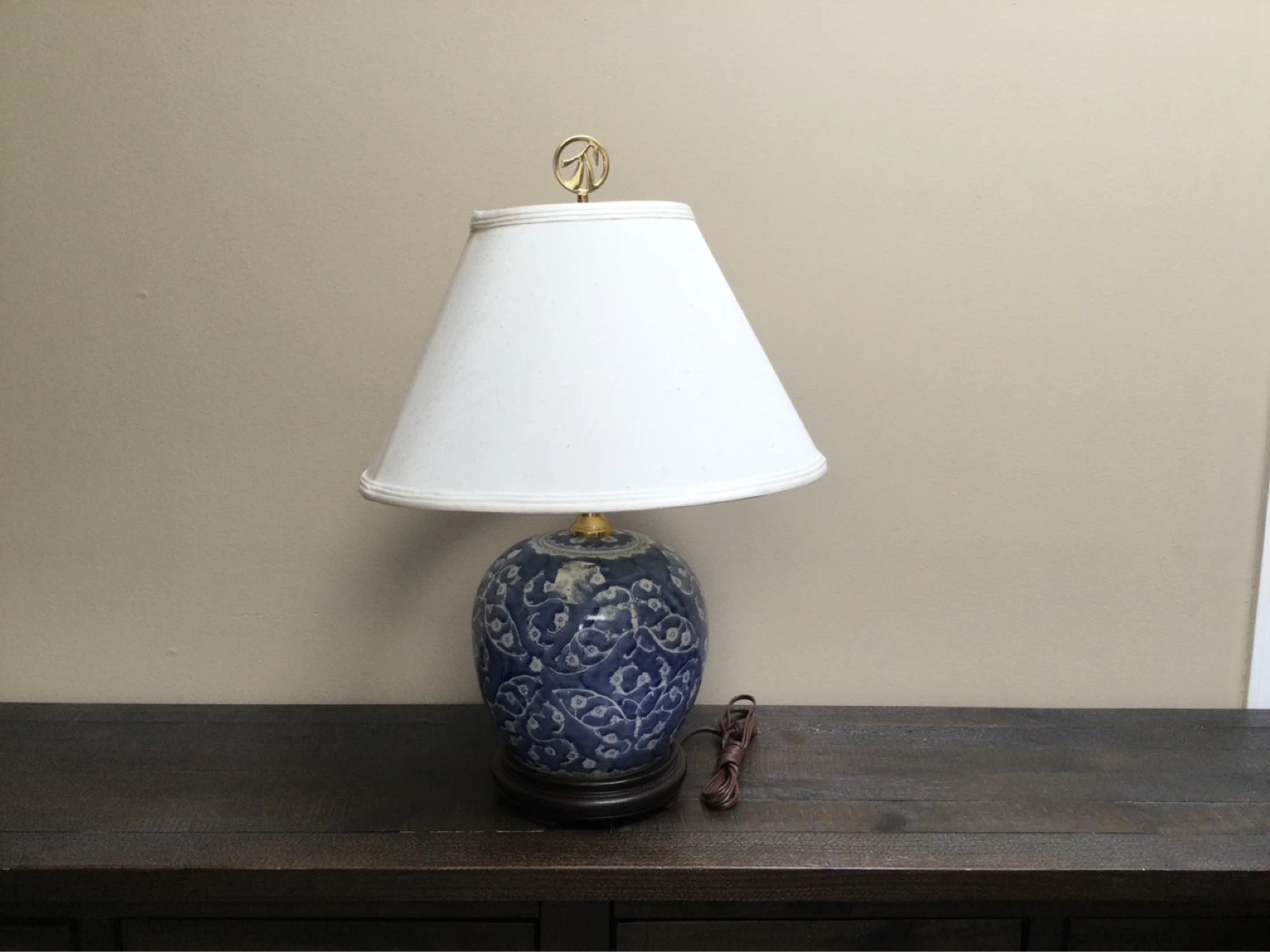 Blue and White Ceramic Table Lamp
