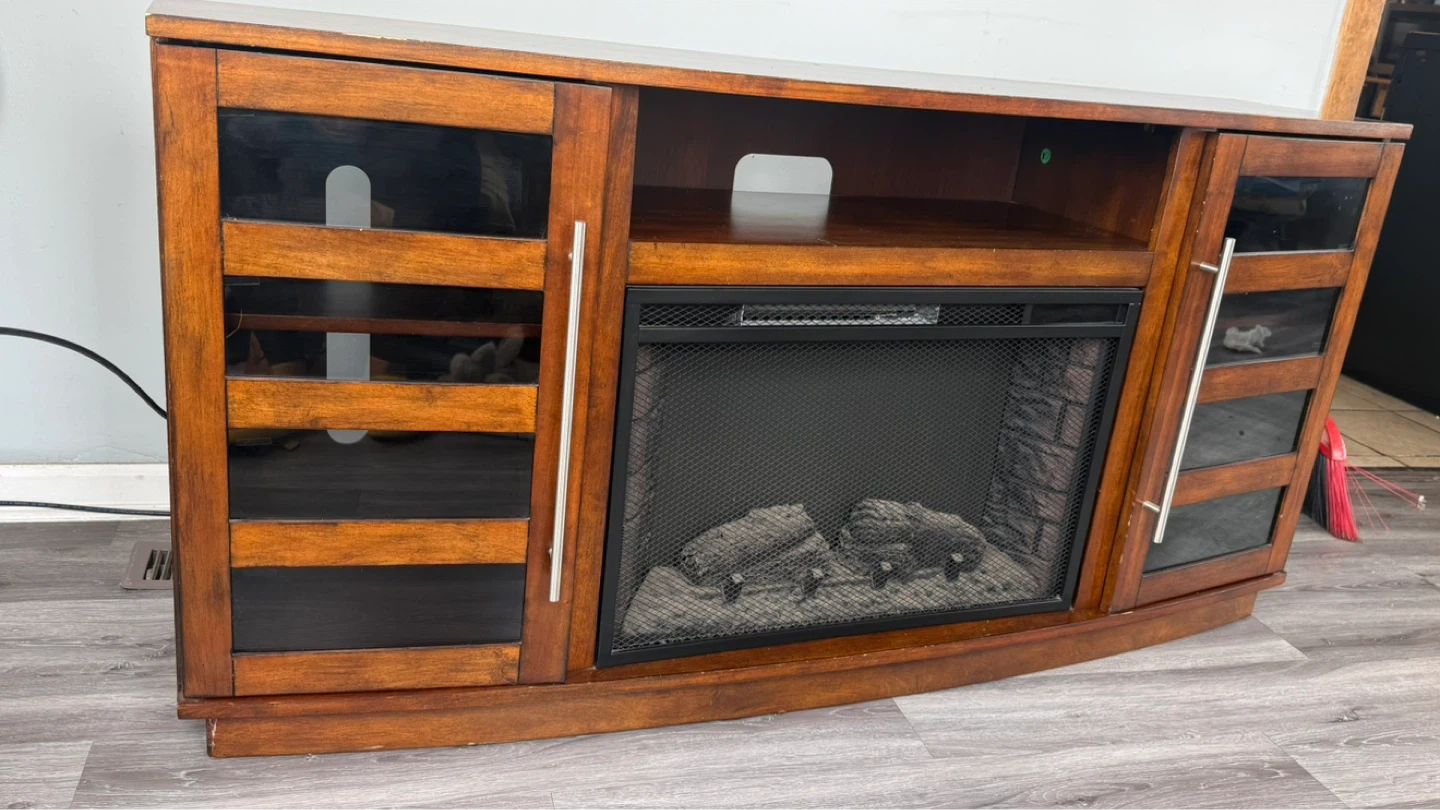 Chimenea Wood Electric Fireplace TV Stand