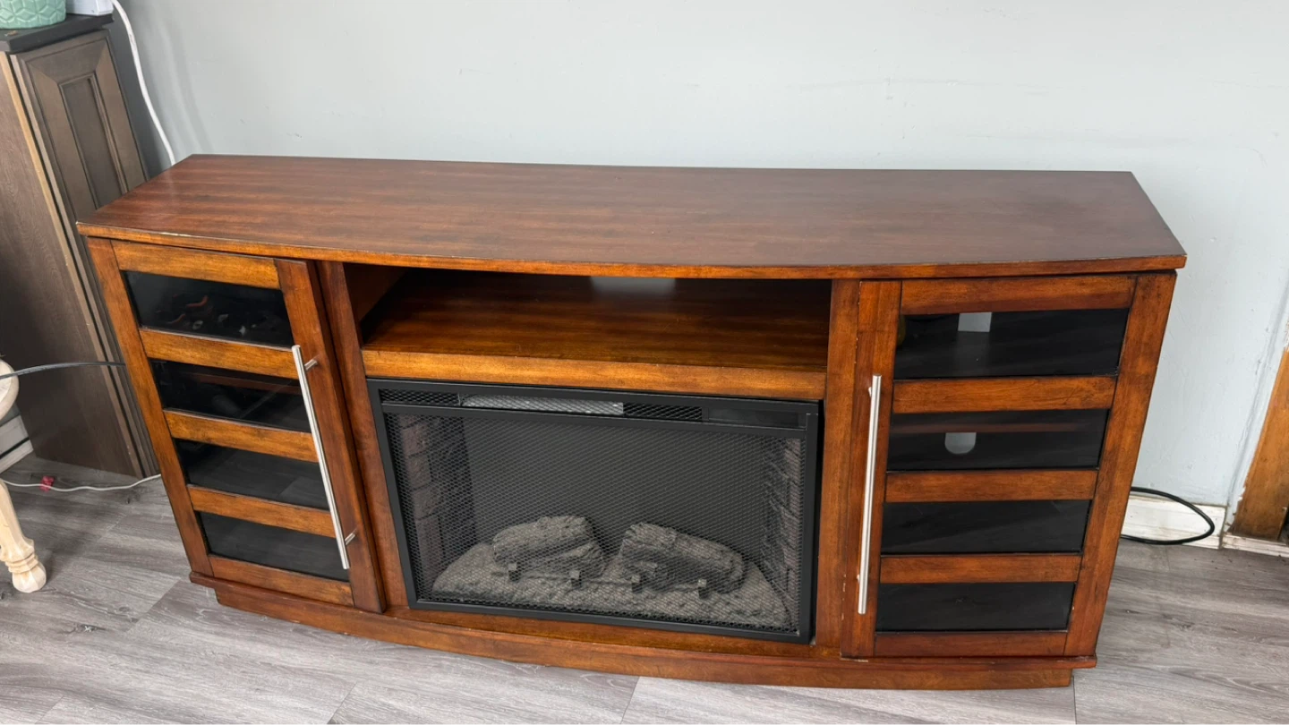 Chimenea Wood Electric Fireplace TV Stand - photo 2