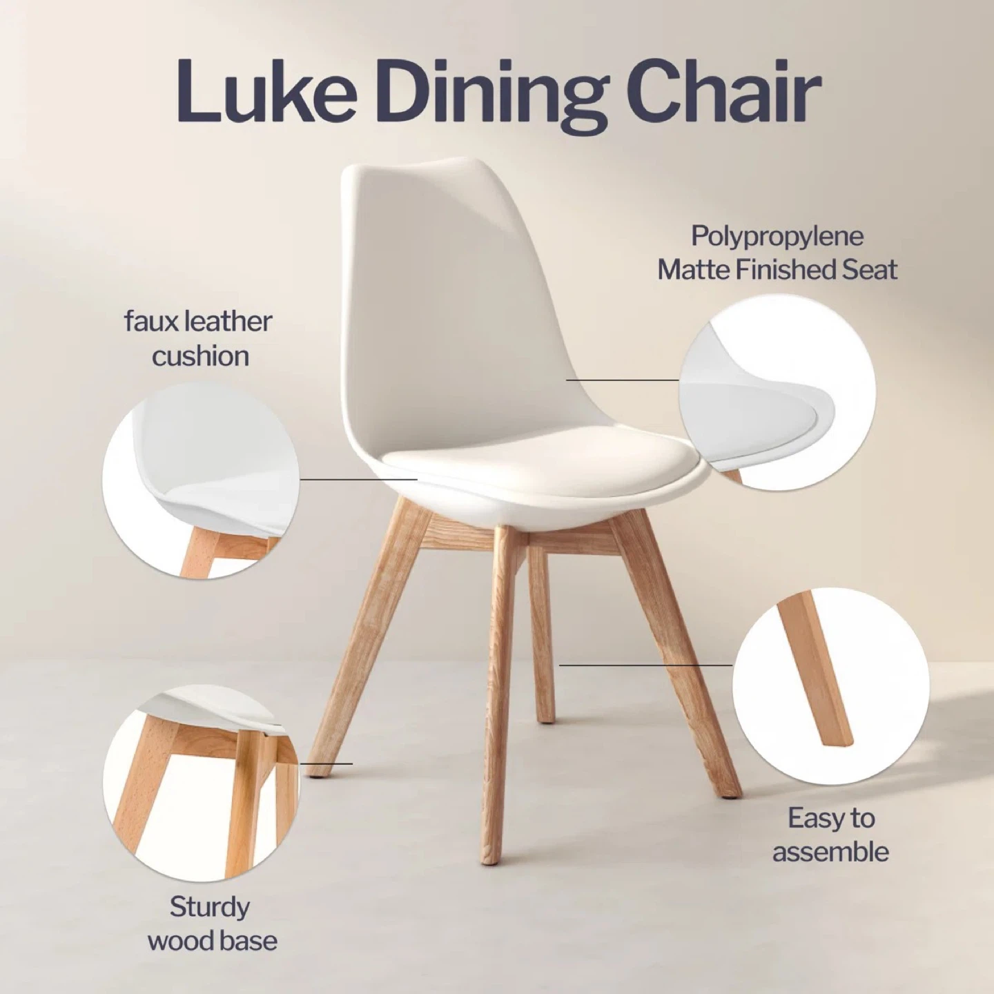 Round Dining Table and Two Chairs Set - photo 3