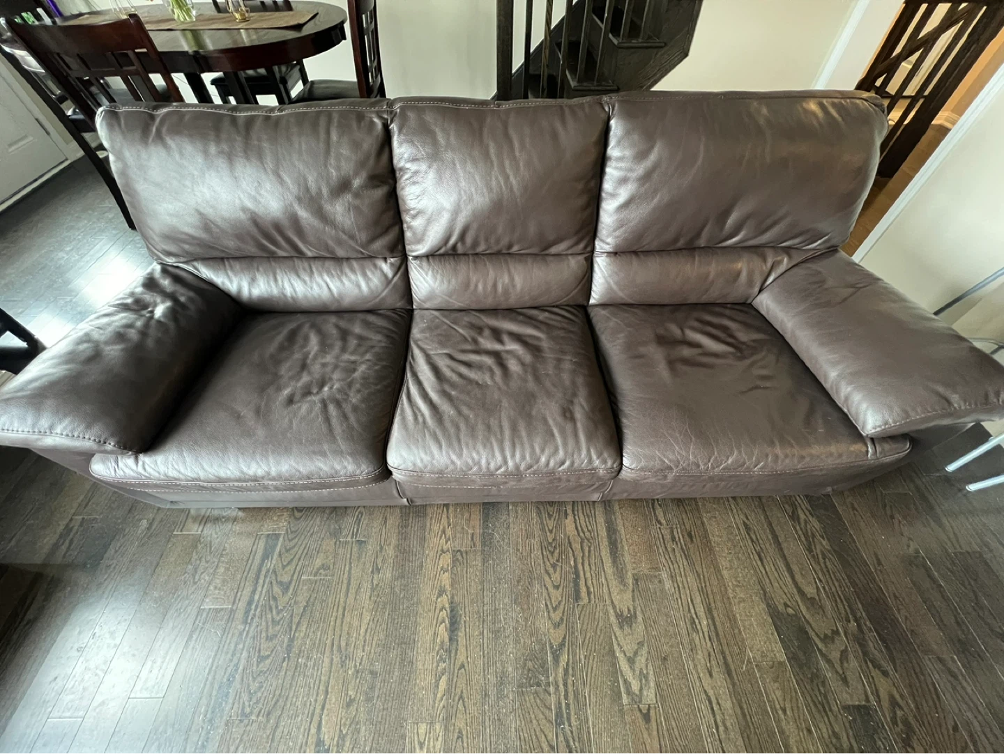 Brown Leather Sofa - photo 3