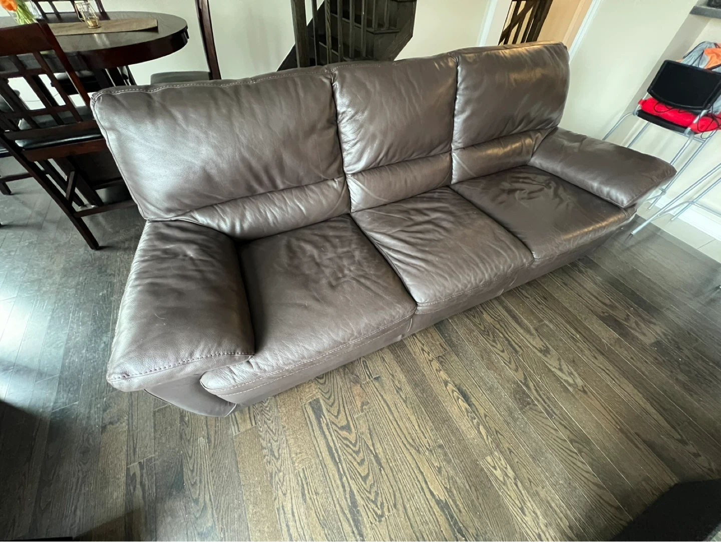 Brown Leather Sofa - photo 4