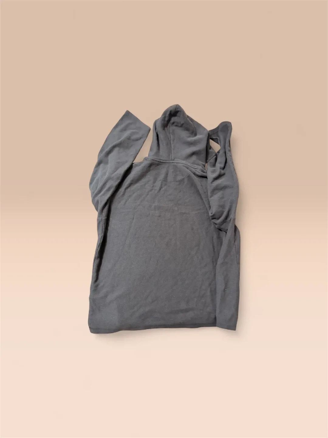 Textured/woven charcoal hoodie - photo 2