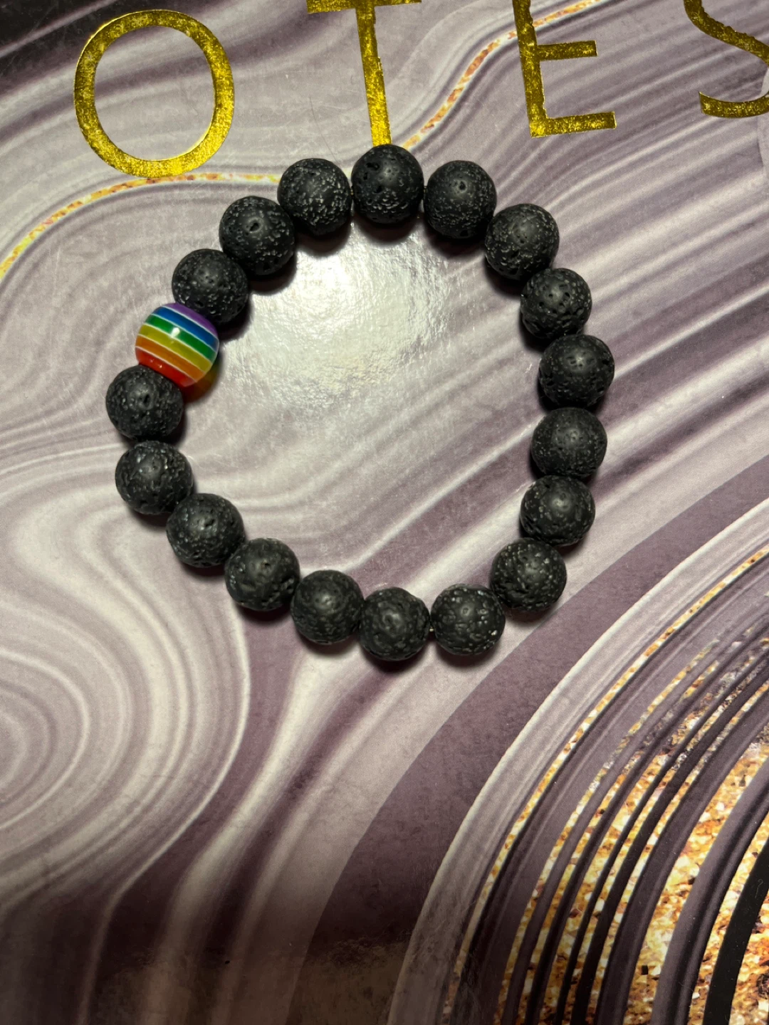 LGBTQ pride lava bracelet