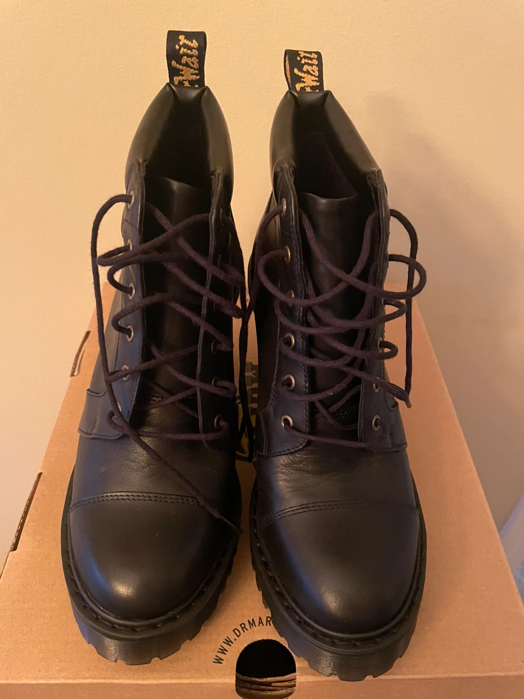 Dr. Martens Averil Black Leather Lace-Up Heeled Boots - photo 2