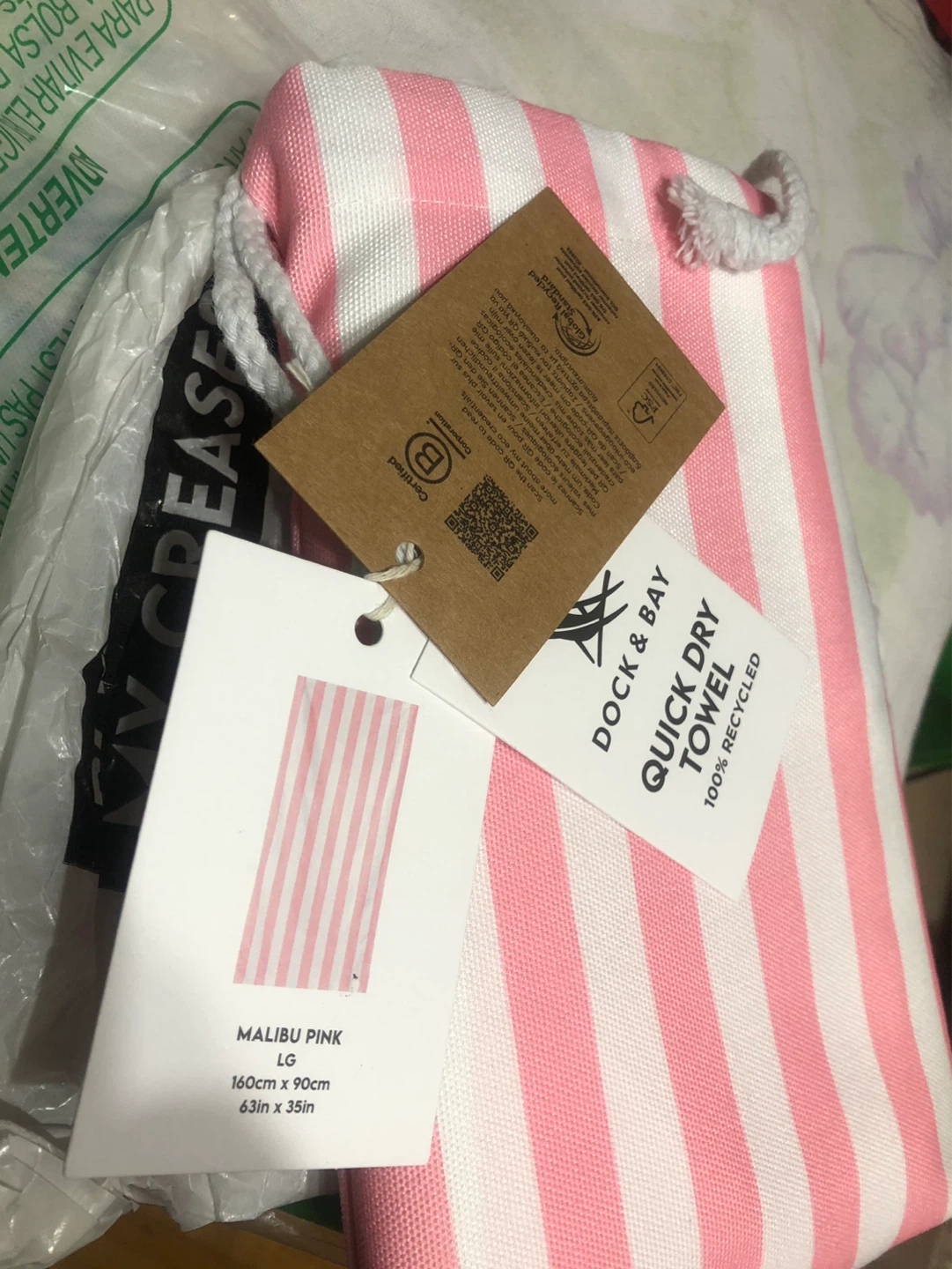 Brand New-Dock & Bay Quick Dry Towel - Malibu Pink - Large - photo 4
