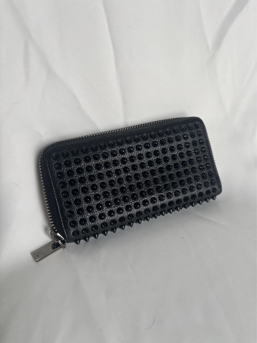 AUTHENTIC Christian Louboutin Spiked Zip Around Wallet