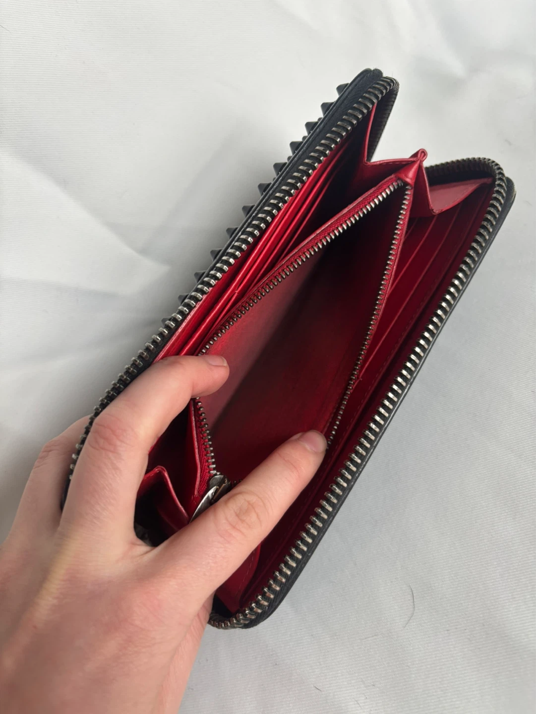 AUTHENTIC Christian Louboutin Spiked Zip Around Wallet - photo 2
