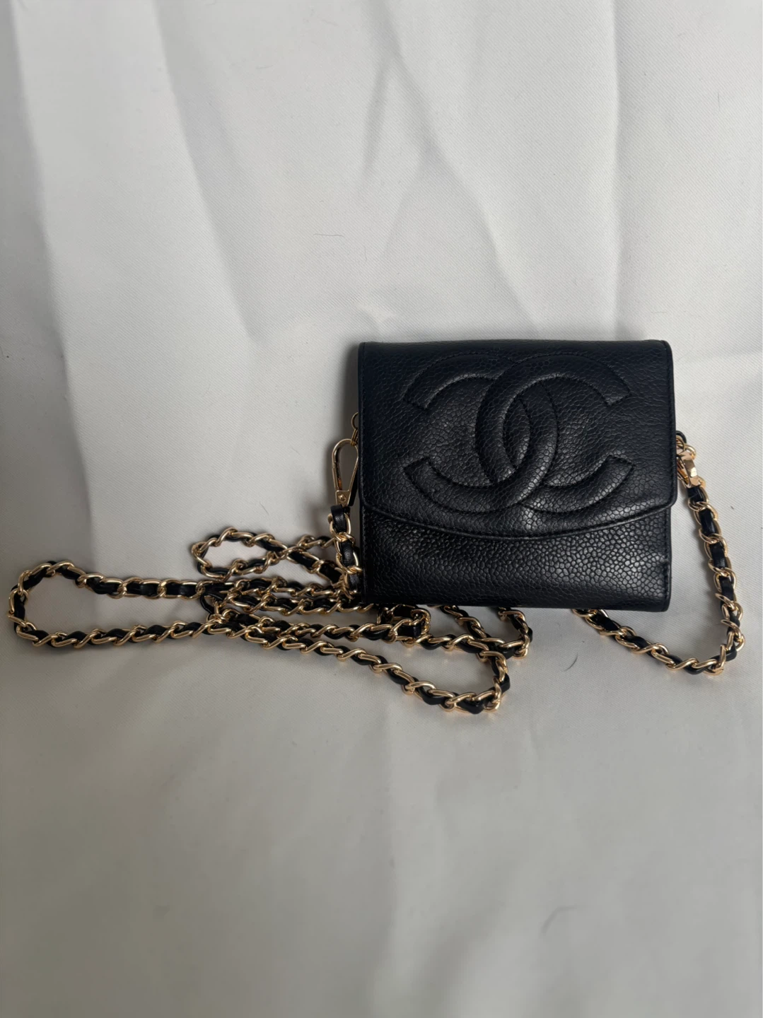 AUTHENTIC Chanel Black Caviar Leather Wallet on Chain - photo 4