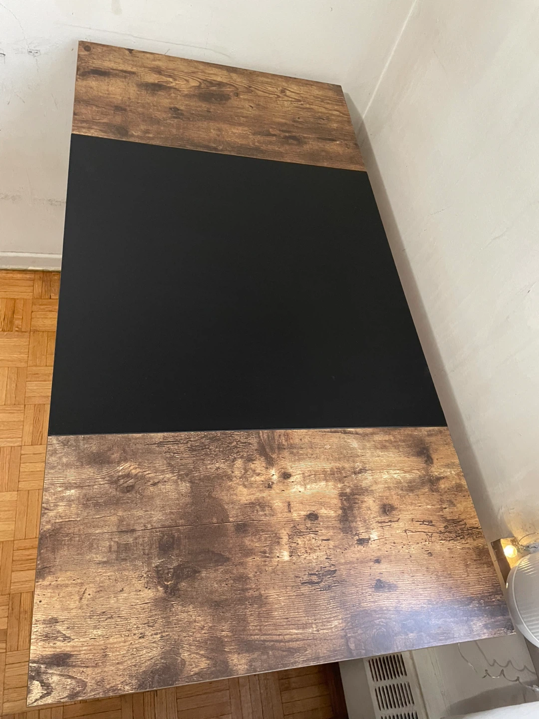Rustic Wood and Black Metal Desk - photo 3