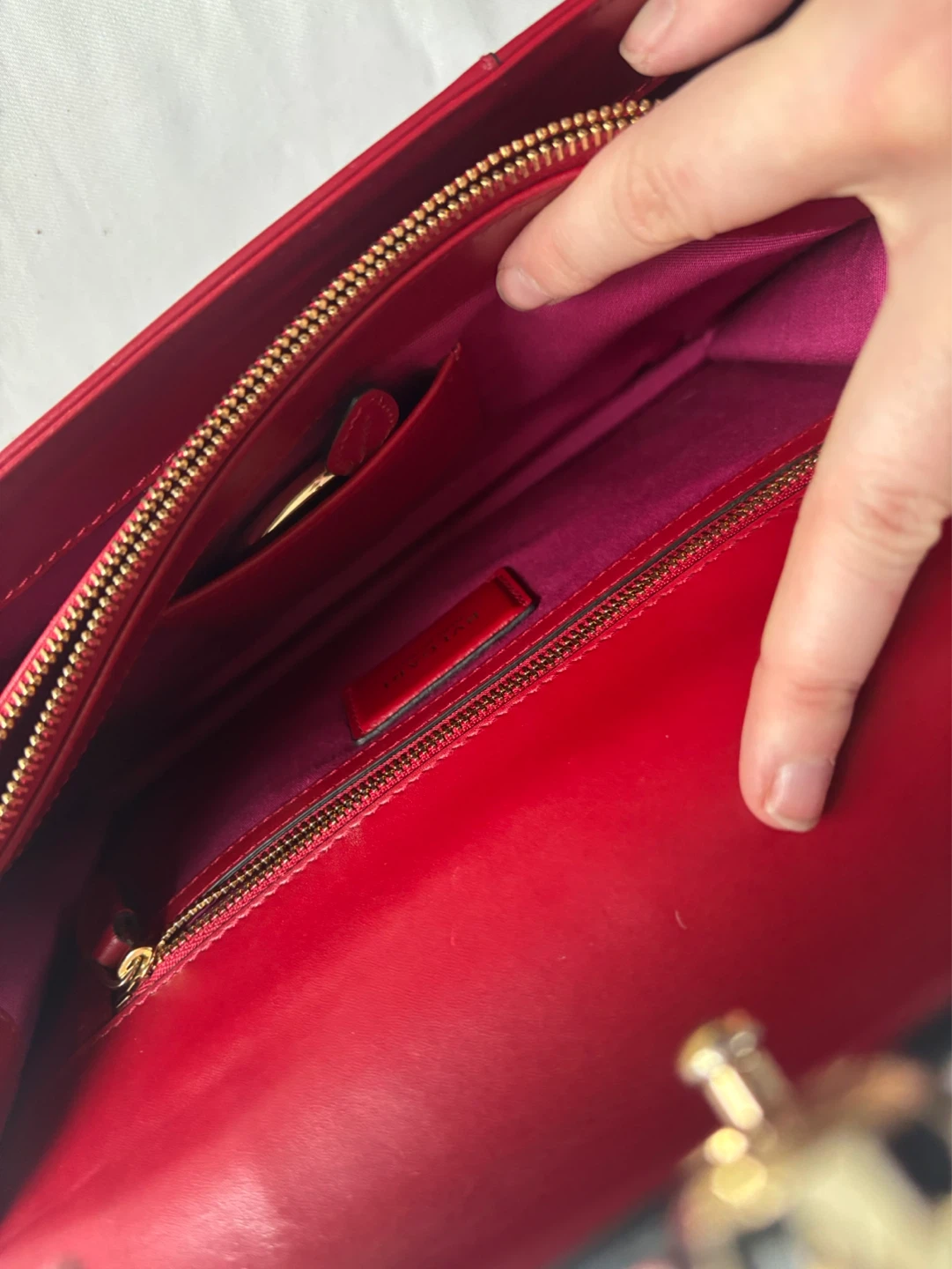 AUTHENTIC BVLGARI Red Leather Serpenti Shoulder Bag - photo 5